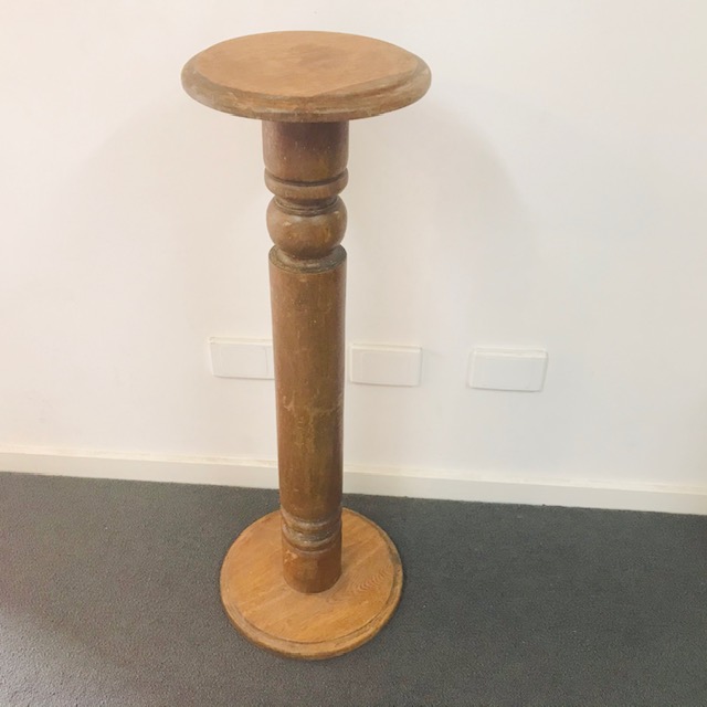 PEDESTAL, Plant Stand - Carved Post 83cm H 